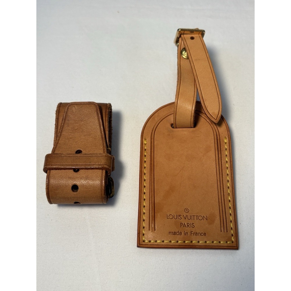 Louis Vuitton Vachetta Leather Luggage Tag And Poignet Handle Strap